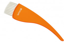 Кисть для окрашивания DEWAL, прозрачная оранжевая, с белой прямой  щетиной, широкая 50мм